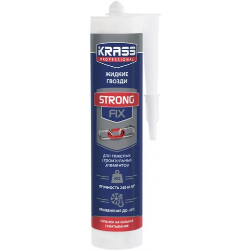 Жидкие гвозди для тяжелых строительных элементов Krass Professional Strong Fix 280 мл