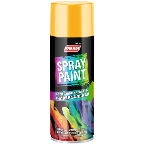 Аэрозольная эмаль универсальная Parade Spray Paint 400 мл желтая №25 полуглянцевая