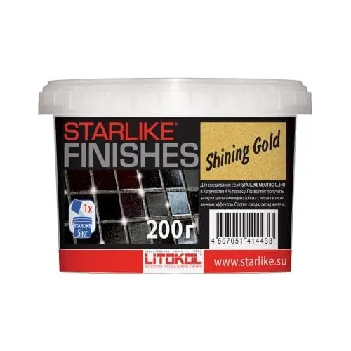 Декоративная добавка для затирки Litochrom Литокол Starlike 200 г ярко золотая