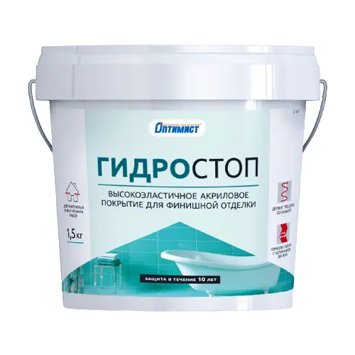 Высокоэластичное акриловое покрытие для финишной отделки Оптимист C 407 Hydrofix 1.5 кг