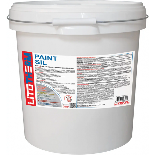 Высококачественная фасадная краска Литокол Litotherm Paint Sil 20 кг белая база A