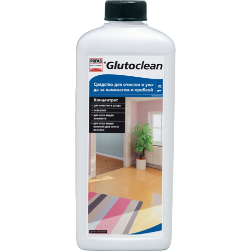 Средство для очистки и ухода за ламинатом и пробкой Пуфас Glutoclean Laminat und Korkboden Reiniger 1 л
