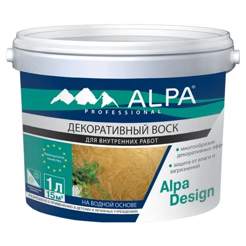 Декоративный воск на водной основе Alpa Professional Design 1 л