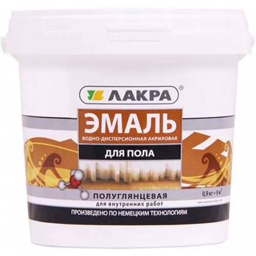 Эмаль акриловая для пола Лакра 900 г красно коричневая