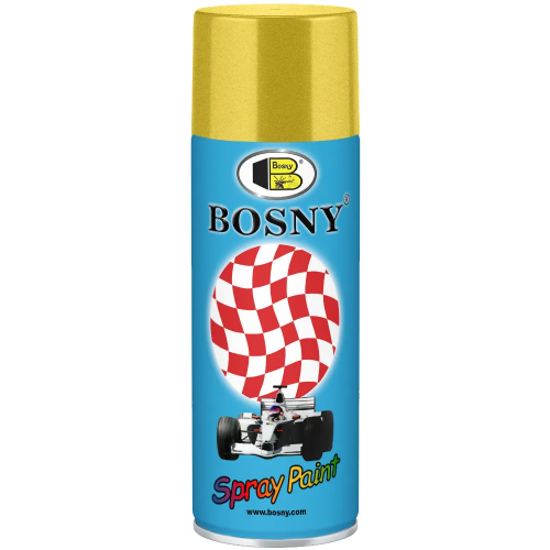 Спрей краска металлик акрилово эпоксидная Bosny Spray Paint 520 мл золотистая