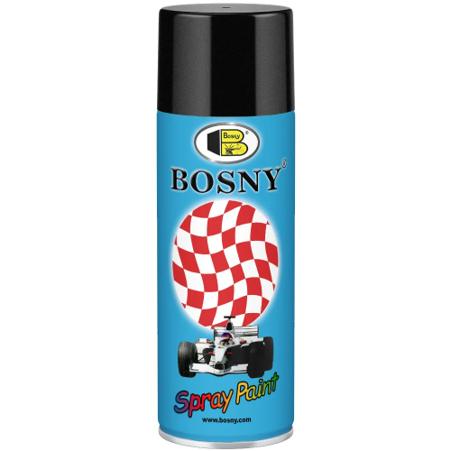 Спрей краска металлик акрилово эпоксидная Bosny Spray Paint 520 мл черная