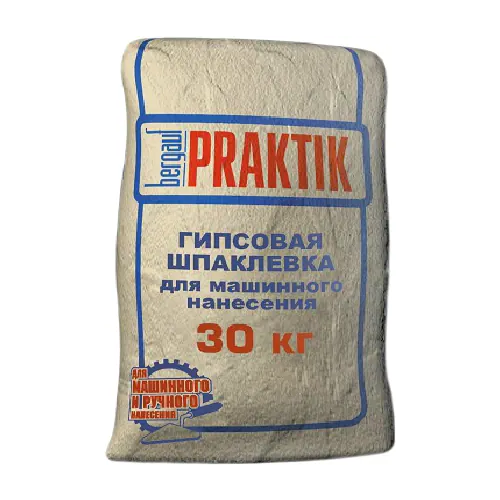 Гипсовая шпаклевка для машинного и ручного нанесения Bergauf Praktik 30 кг