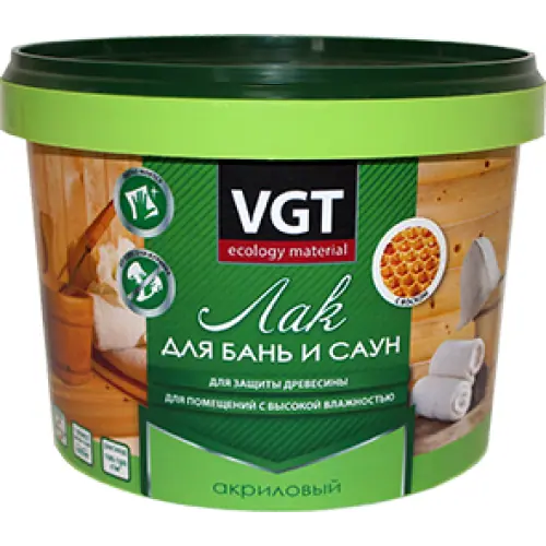 Лак акриловый для бань и саун ВГТ 2.2 кг