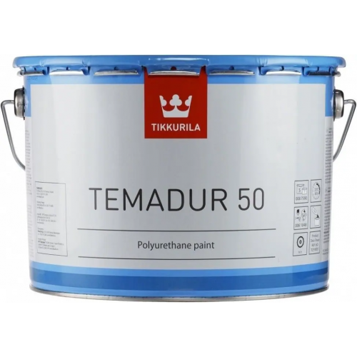 Двухкомпонентная полуглянцевая полиуретановая краска Тиккурила Temadur 50 10 л база TCL