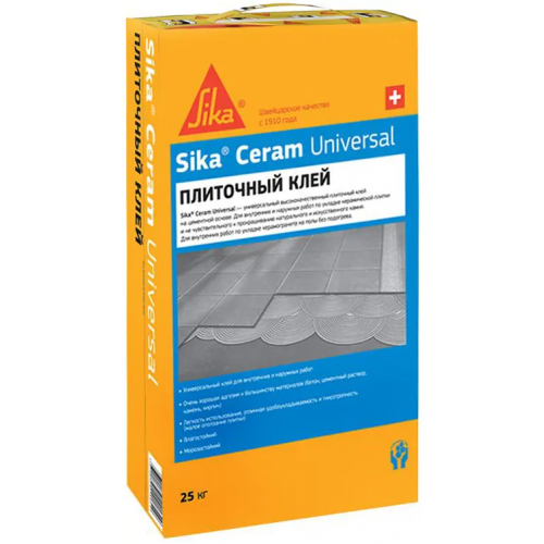 Высококачественный цементный плиточный клей Sika ceram Universal 25 кг