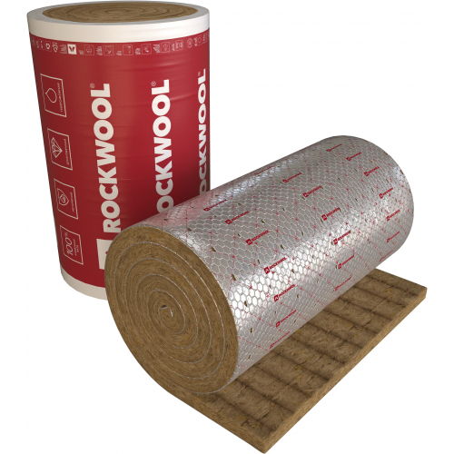 Мат из каменной ваты с односторонним покрытием Rockwool Вайред Мат №105 1*4 м/50 мм 105 кг/м3