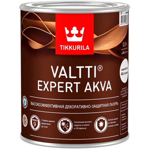 Высокоэффективная декоративно защитная лазурь Тиккурила Valtti Expert Akva 900 мл дуб беленый