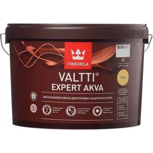 Высокоэффективная декоративно защитная лазурь Тиккурила Valtti Expert Akva 9 л сосна