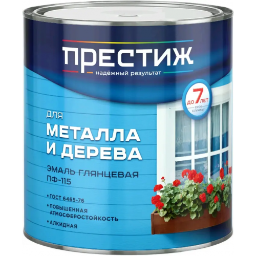 Эмаль для металла и дерева Престиж ПФ 115 2.8 кг черная №037