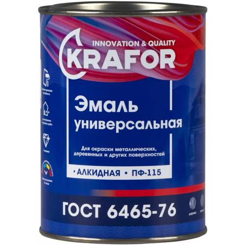 Эмаль универсальная алкидная Крафор ПФ 115 800 г голубая глянцевая