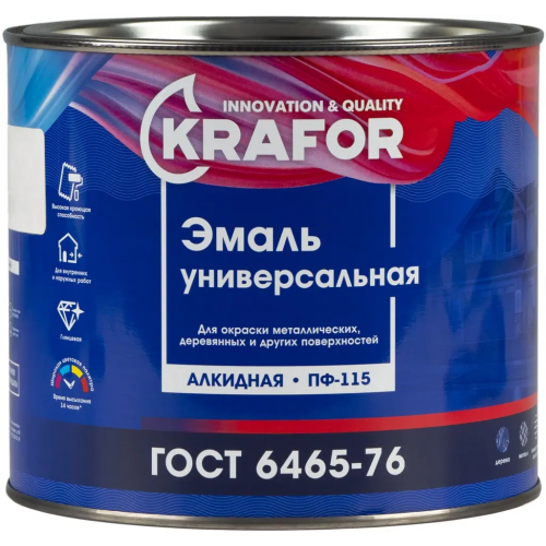 Эмаль универсальная алкидная Крафор ПФ 115 1.8 кг голубая светлая глянцевая