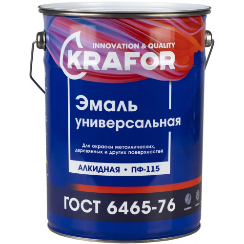 Эмаль универсальная алкидная Крафор ПФ 115 6 кг черная глянцевая