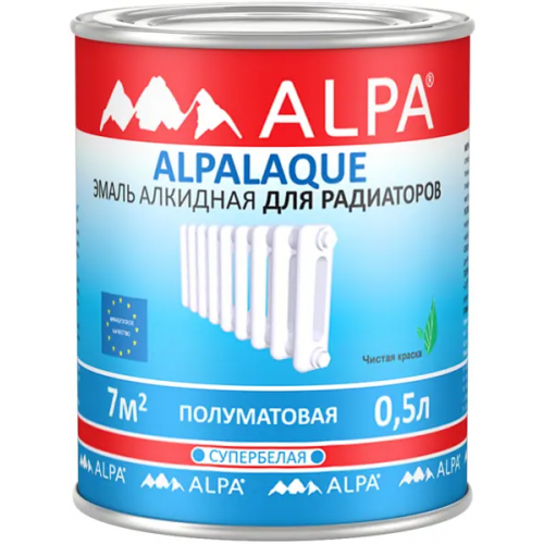 Эмаль алкидная для радиаторов супербелая Alpa laque 500 мл супербелая