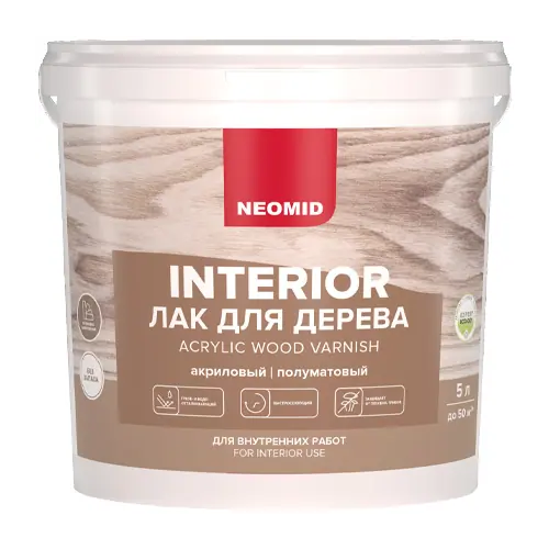 Лак для дерева акриловый Неомид Interior 5 л