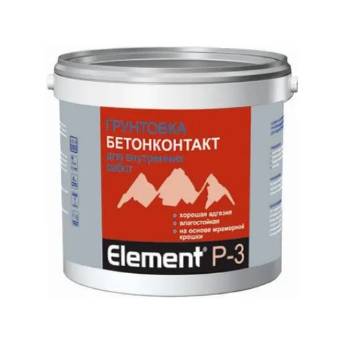 Грунтовка влагостойкая для внутренних работ Alpa Element Бетон контакт P 3 10 л