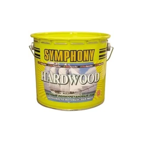 Яхтный полиуретановый лак влагостойкий Финкраска Симфония Hardwood 10 л шелковисто матовый