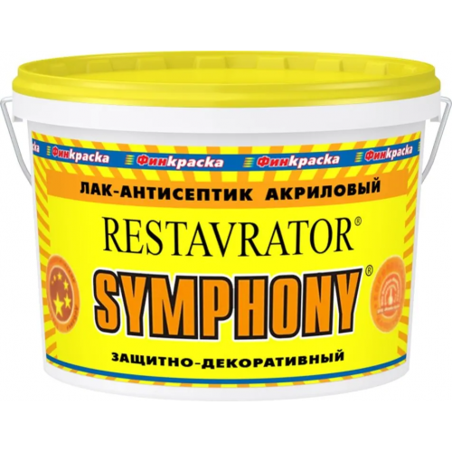 Лак антисептик акриловый защитно декоративный Финкраска Симфония Restavrator 10 л глянцевый