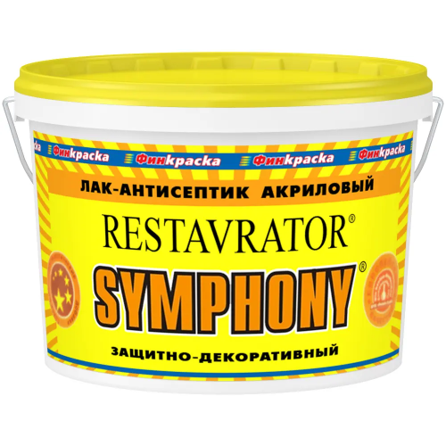 Лак антисептик акриловый защитно декоративный Финкраска Симфония Restavrator 10 л шелковисто матовый
