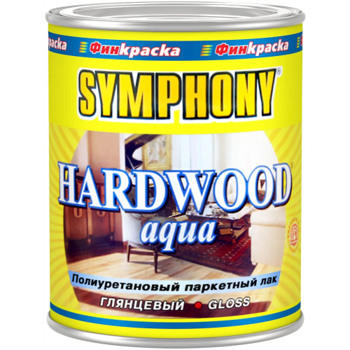 Полиуретановый паркетный лак покрывной Финкраска Симфония Hardwood Aqua 1 л глянцевый