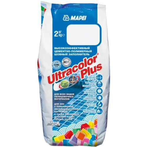 Высокоэффективный шовный заполнитель на цементной основе Mapei Ultracolor Plus 2 кг №103 белая луна
