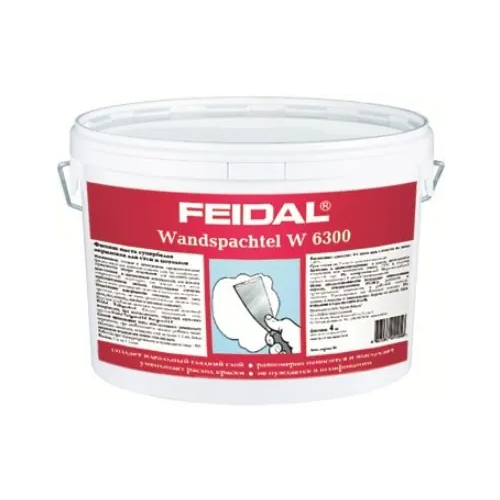 Латексная финишная шпатлевка для внутренних работ Feidal Wandspachtel W 6300 4 кг