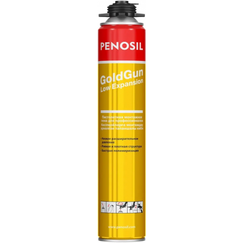 Пистолетная монтажная пена для профессионалов Penosil GoldGun Low Expansion 750 мл