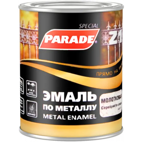 Эмаль по металлу прямо на ржавчину Parade Z1 750 мл серебристо серая №543 311 молотковая
