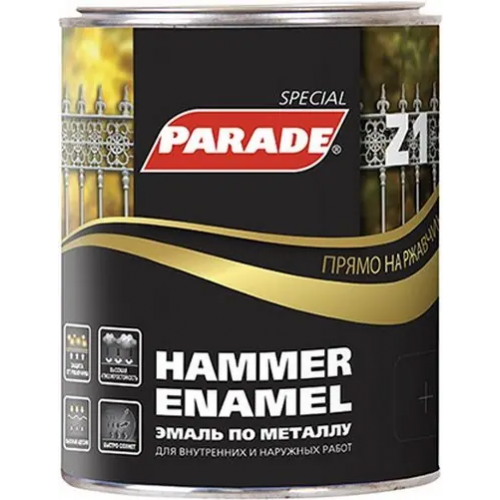 Эмаль по металлу прямо на ржавчину Parade Z1 750 мл серебристая №543 144 гладкая