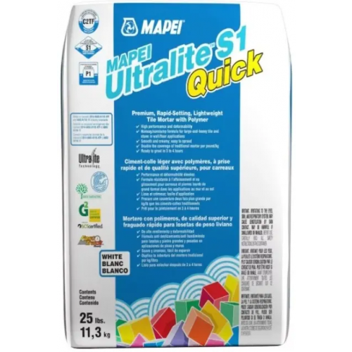Клей на цементной основе Mapei Ultralite S1 Quick 15 кг белый