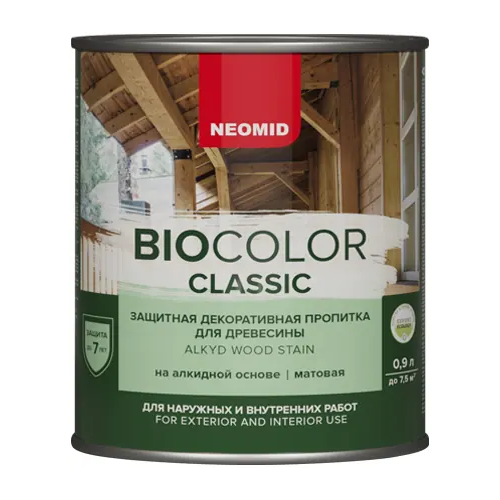 Защитная декоративная пропитка для древесины Неомид Bio Color Classic 900 мл палисандр полуматовая готовый состав