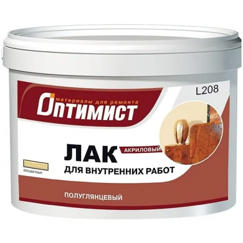 Лак акриловый полуглянцевый бесцветный Оптимист L 208 900 г