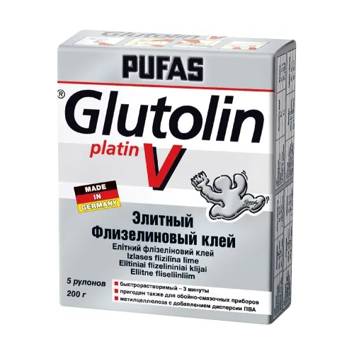 Элитный флизелиновый клей Пуфас Glutolin V Platin 200 г