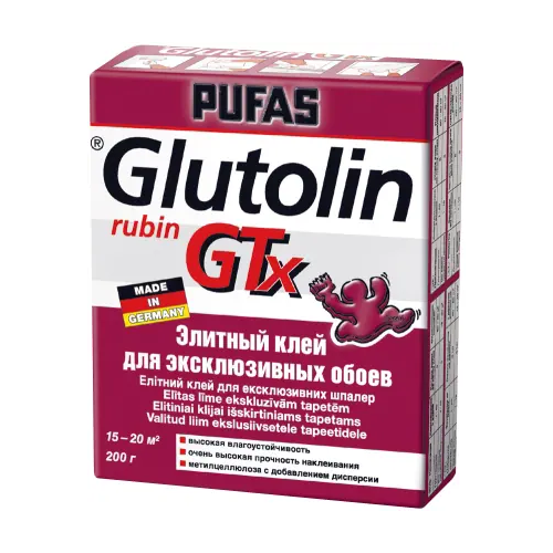 Элитный клей для эксклюзивных обоев Пуфас Glutolin GTx Rubin 200 г