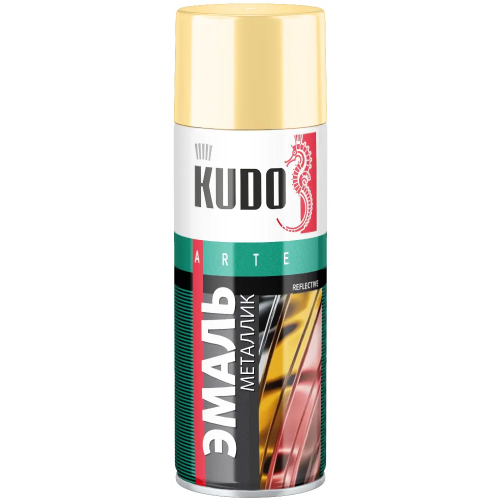 Эмаль металлик универсальная Kudo Arte Reflective Finish 520 мл золото