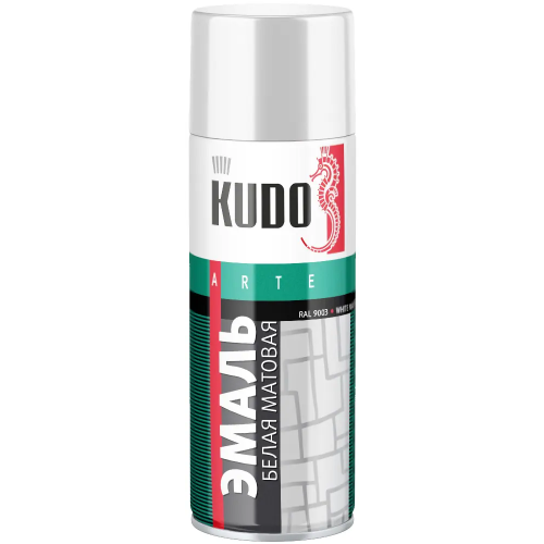 Эмаль алкидная универсальная Kudo Arte Gloss Finish 3P Technology 520 мл белая RAL 9003 матовая