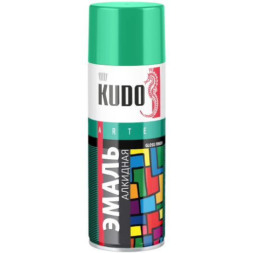 Эмаль алкидная универсальная Kudo Arte Gloss Finish 3P Technology 520 мл светло зеленая RAL 6024