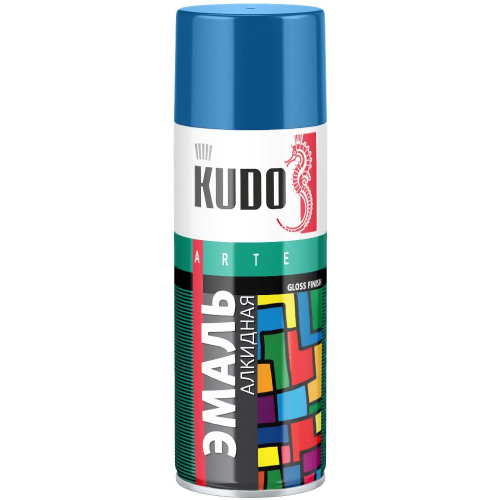 Эмаль алкидная универсальная Kudo Arte Gloss Finish 3P Technology 520 мл синяя RAL 5005
