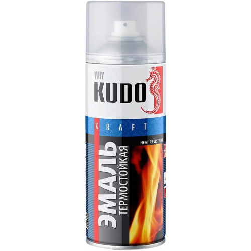Эмаль термостойкая Kudo Kraft Heat Resistant 520 мл красная ТУ