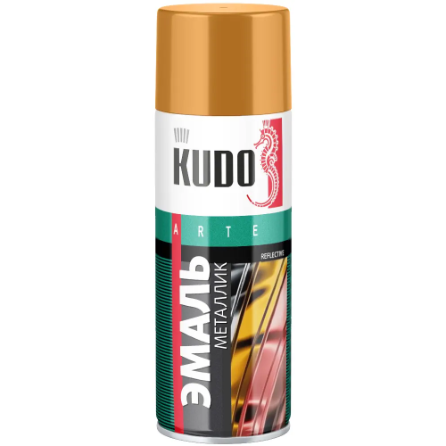 Эмаль металлик универсальная Kudo Arte Reflective Finish 520 мл золото медного оттенка