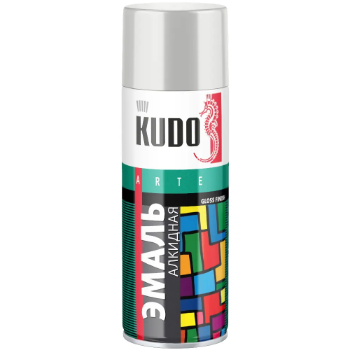 Эмаль алкидная универсальная Kudo Arte Gloss Finish 3P Technology 520 мл светло серая RAL 7035
