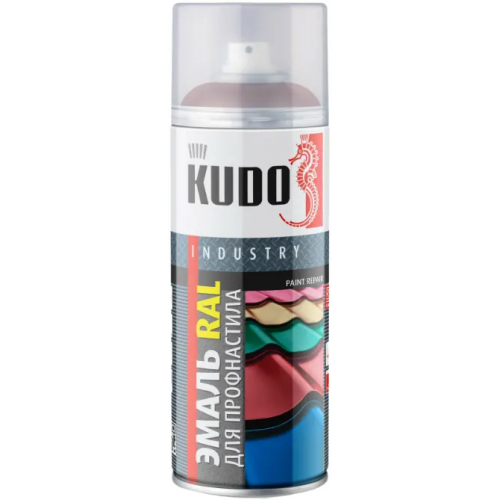 Эмаль RAL для профнастила и металлочерепицы Kudo Industry Paint Repair 520 мл коричнево красная