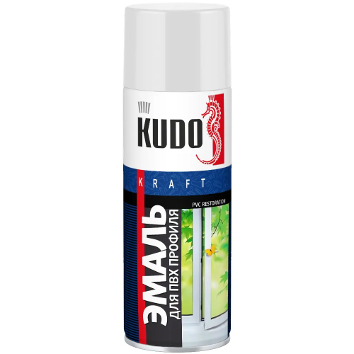 Эмаль для ПВХ профиля Kudo Kraft PVC Restoration 520 мл белая