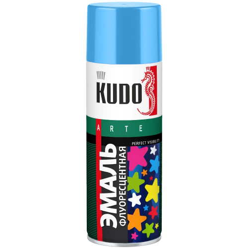 Эмаль флуоресцентная Kudo Arte Perfect Visibility 520 мл голубая
