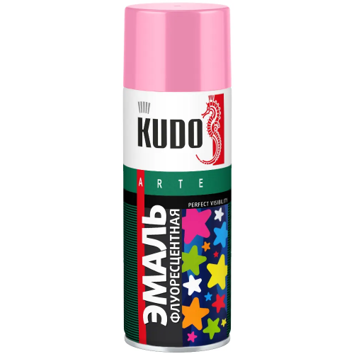 Эмаль флуоресцентная Kudo Arte Perfect Visibility 520 мл розовая