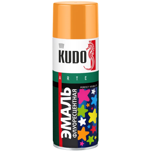 Эмаль флуоресцентная Kudo Arte Perfect Visibility 520 мл оранжево желтая